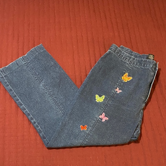 Haggar Denim - Haggar Whimsical and Fun Embroidered Butterfly 🦋 Blue Jeans Size 14